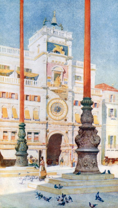 A Torre do Relógio (litografia a cores) de Reginald Barratt