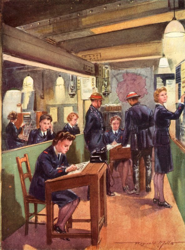 Sala de controlo do Serviço Nacional Britânico de Bombeiros em tempo de guerra, Segunda Guerra Mundial de Reginald Mills