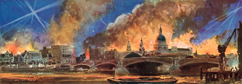Incêndios na cidade de Londres em torno da Catedral de St Paul
