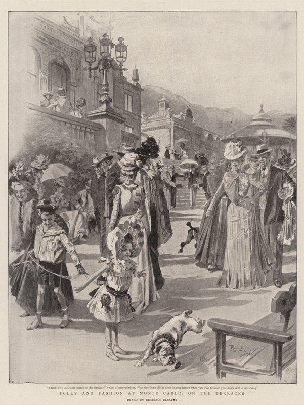 A loucura e a moda em Monte Carlo, nos terraços (litografia) de Reginald Thomas Cleaver