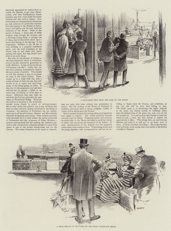 Visitantes na Câmara dos Comuns (litografia) de Reginald Thomas Cleaver
