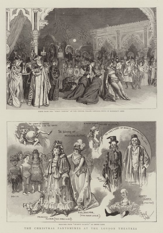 As pantomimas de Natal nos teatros de Londres (gravura) de Reginald Thomas Cleaver