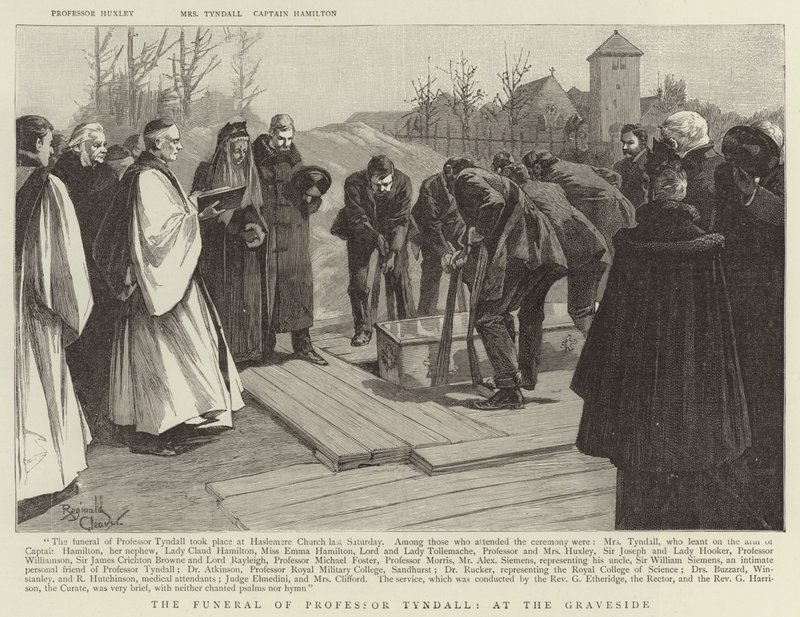 O funeral do Professor Tyndall, no túmulo (gravura) de Reginald Thomas Cleaver