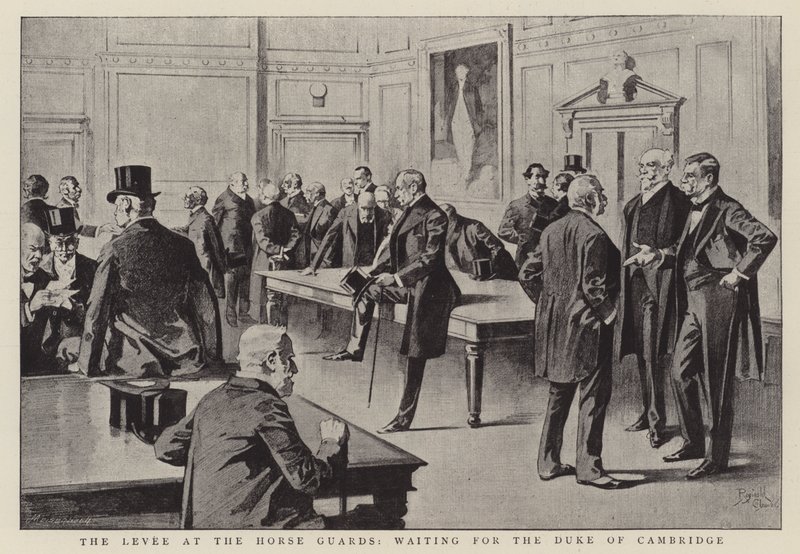 O dique na Horse Guards, à espera do Duque de Cambridge (litografia) de Reginald Thomas Cleaver
