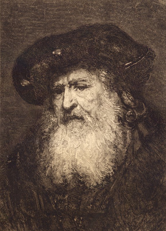 Retrato do velho na galeria de Dresden de Rembrandt van Rijn