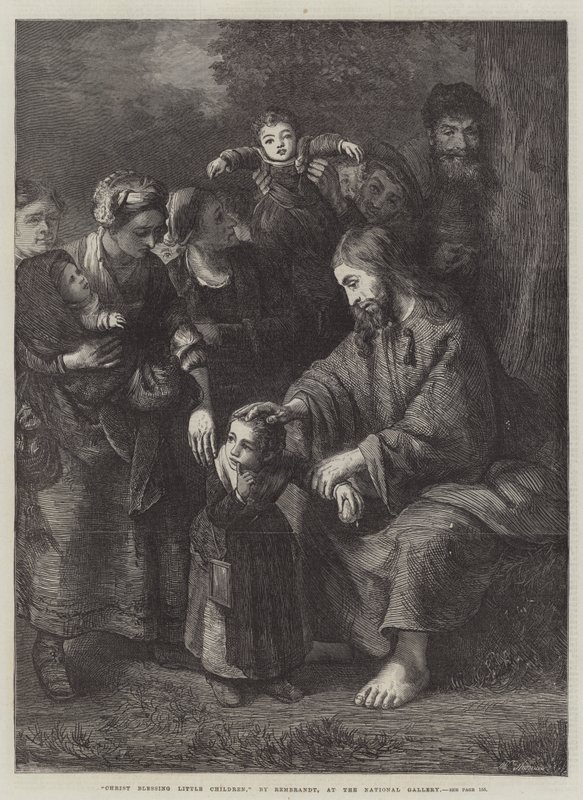 Cristo abençoando criancinhas de Rembrandt van Rijn