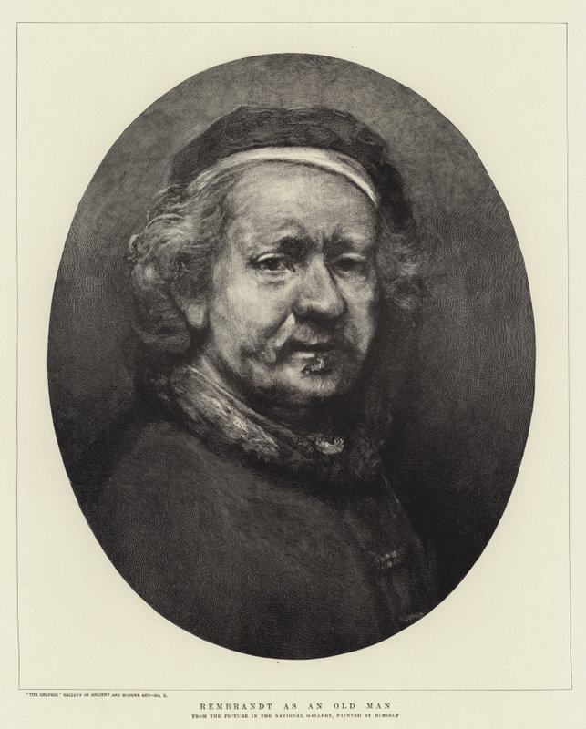 Rembrandt como um homem velho de Rembrandt van Rijn