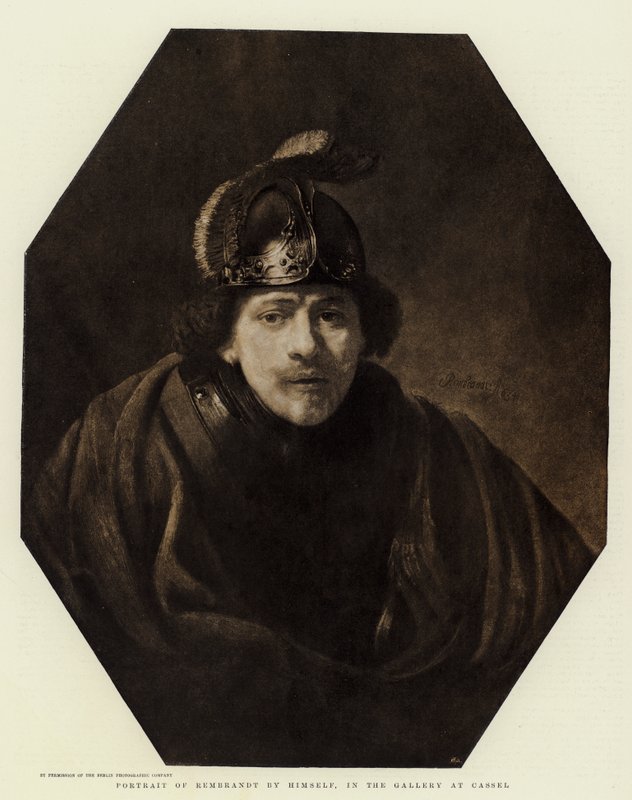 Retrato de Rembrandt sozinho, na Galeria de Cassel de Rembrandt van Rijn