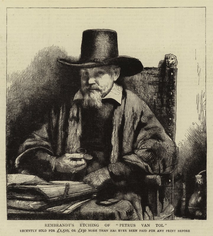 Gravura de Rembrandt de Petrus van Tol de Rembrandt van Rijn