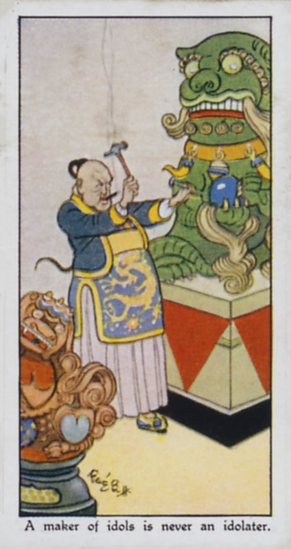 Um criador de ídolos nunca é um idólatra (cor litho) de René Bull