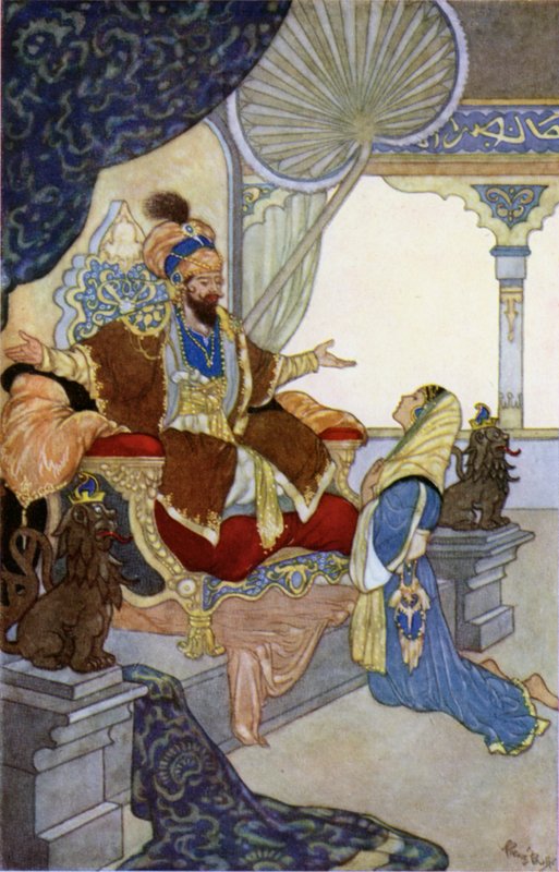 Fetnab e o califa (cor litho) de René Bull