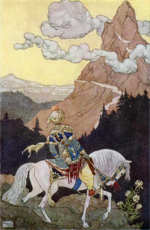 A Serra do Terror e do Perigo (cor litho) de René Bull