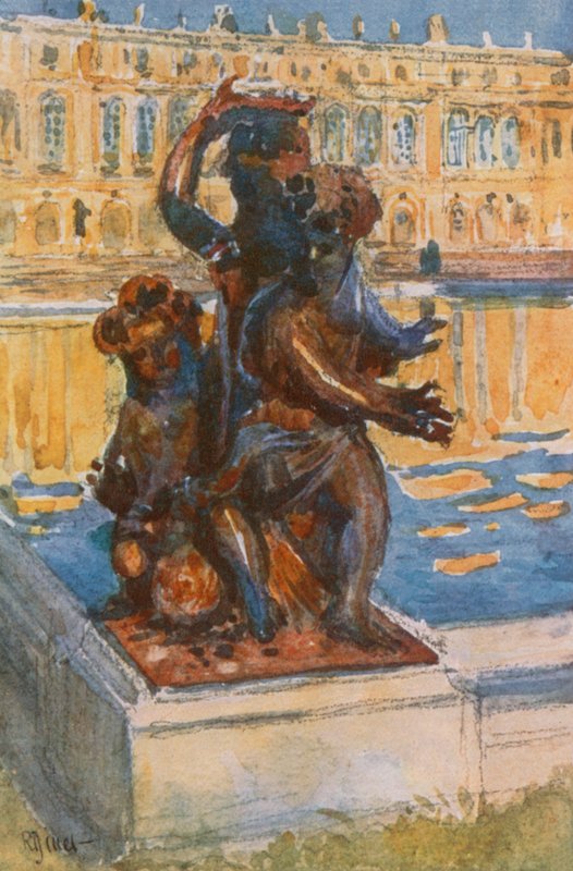 Grupo Bronze no Parterre da Água, Versalhes de Rene Binet