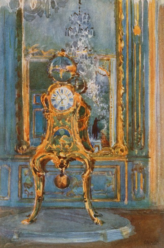 Relógio de Caffieri, Versalhes de Rene Binet
