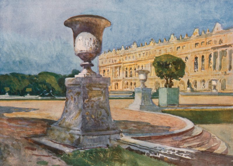 Fachada Central, em frente ao Parterre d&39;Eau, Versailles de Rene Binet