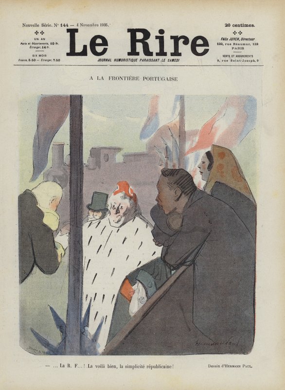 Na fronteira portuguesa. Ilustração para Le Rire de Rene George Hermann Paul