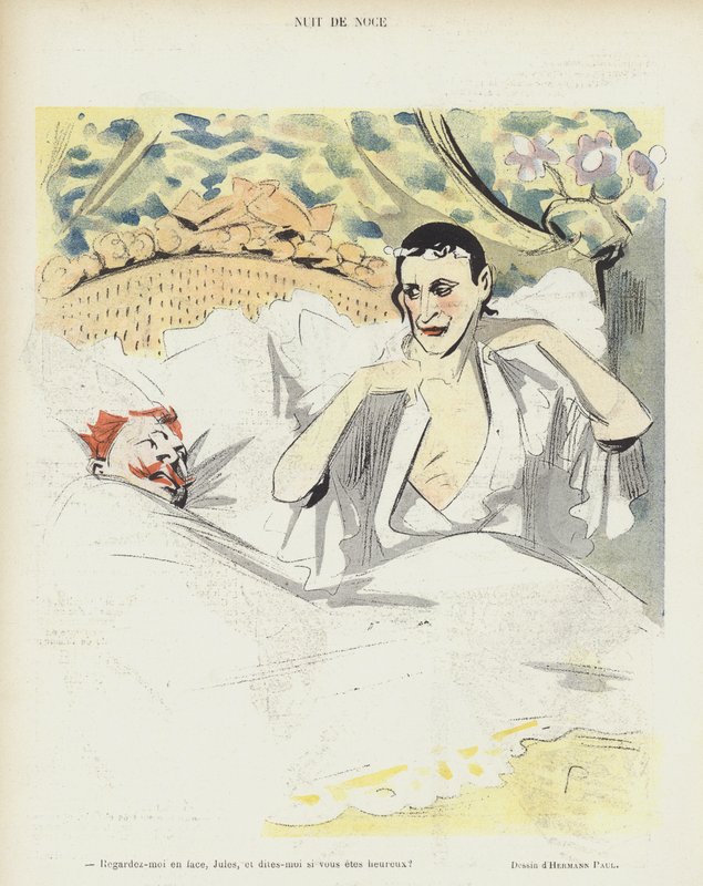 Noite de núpcias. Ilustração para Le Rire de Rene George Hermann Paul