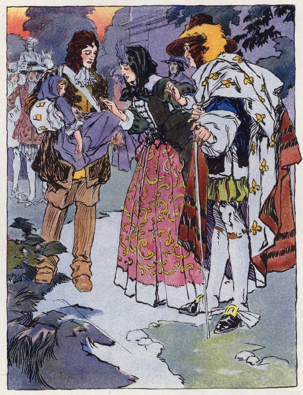 Um estudante de Saint-Cyr sob Louis XIV (cor litho) de Rene Vincent