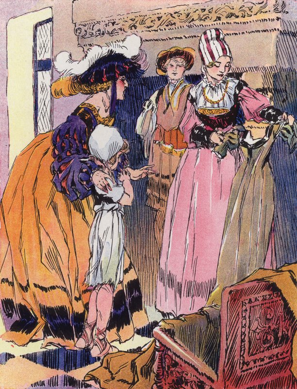 A Little Girl in Renaissance Times (cor litho) de Rene Vincent