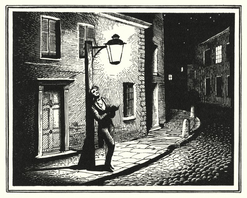 Hans Christian Andersen: A Lâmpada de Rua Velha (litho) de Rex (after) Whistler
