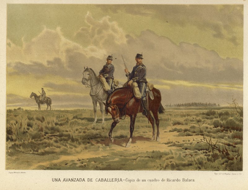Um posto avançado da cavalaria (cromolito) de Ricardo Balaca y Canseco