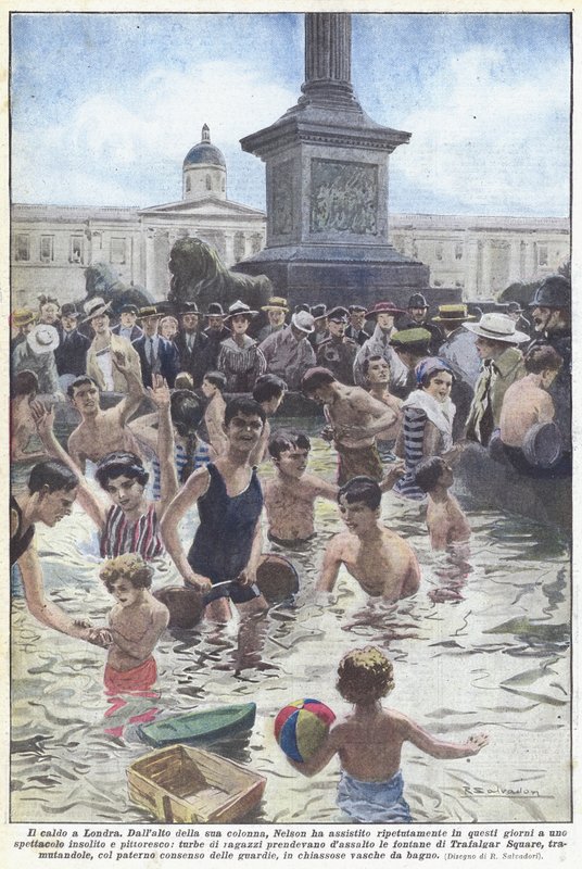 O calor em Londres (lito a cores) de Riccardo Salvadori