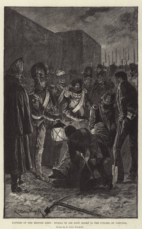 Batalhas do Exército Britânico, Enterro de Sir John Moore na Cidadela da Corunha de Richard Caton Woodville junior
