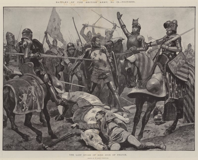Batalhas do exército britânico, Poitiers, a última posição do rei João da França de Richard Caton Woodville junior