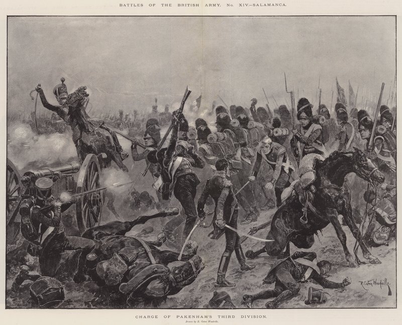Batalhas do Exército Britânico, Salamanca, Encarregado da Terceira Divisão de Pakenham de Richard Caton Woodville junior