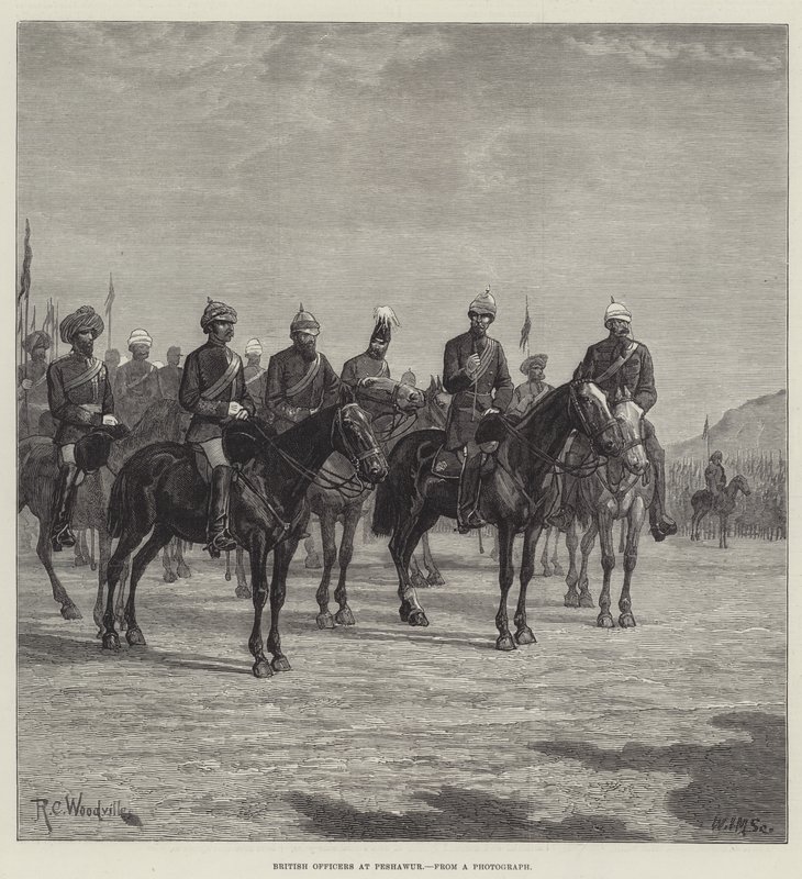 British Officers em Peshawur de Richard Caton Woodville junior