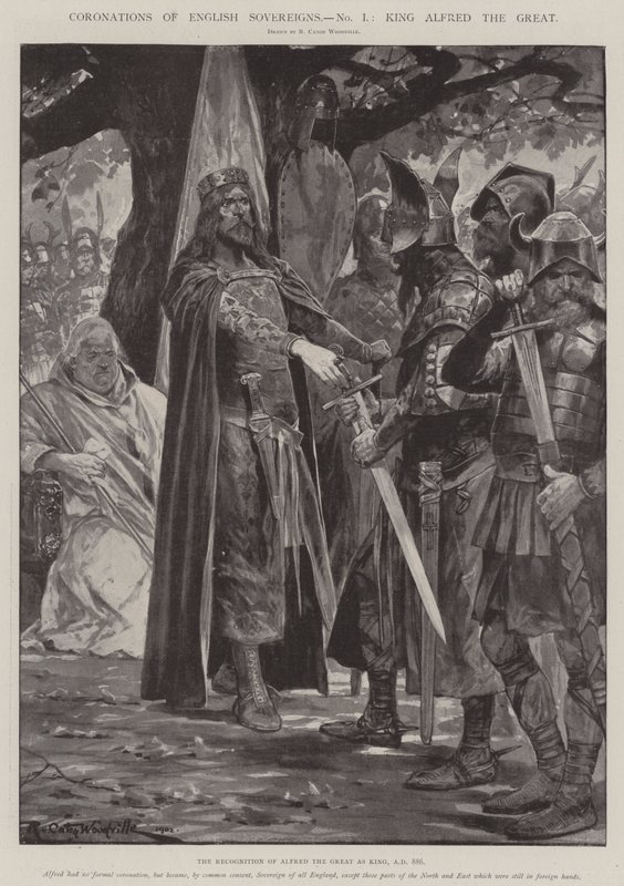 Coroações dos soberanos ingleses, rei Alfredo, o Grande de Richard Caton Woodville junior