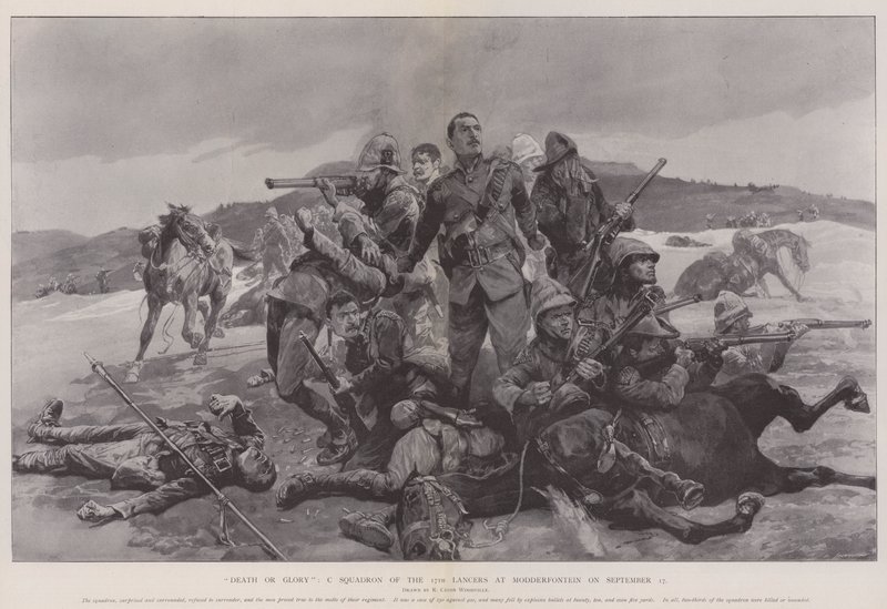 Death or Glory, C Esquadrão dos 17 Lancers em Modderfontein em 17 de setembro de Richard Caton Woodville junior