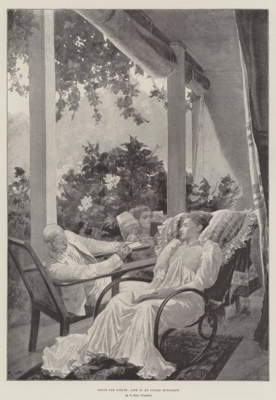 Dolce Far Nothing Nothing, Vida em um bangalô indiano de Richard Caton Woodville junior