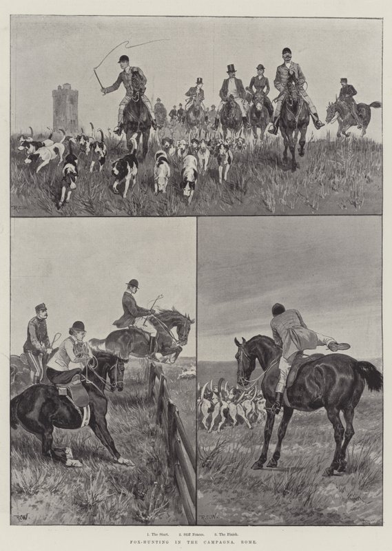 Caça à raposa na Campagna, Roma de Richard Caton Woodville junior