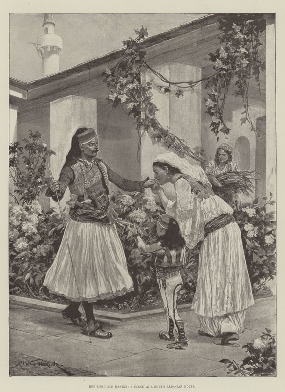 Seu senhor e mestre, uma cena em uma casa albanesa do norte de Richard Caton Woodville junior