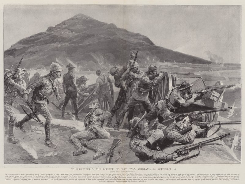 Nenhuma rendição! A defesa de Fort Itala, Zululand, em 26 de setembro de Richard Caton Woodville junior