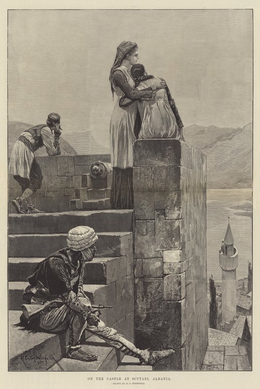 No Castelo de Scutari, na Albânia de Richard Caton Woodville junior
