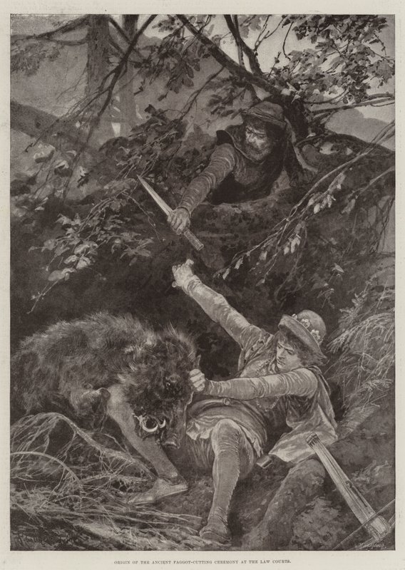 Origem da Antiga Cerimônia de Corte de Veado nas Cortes da Lei de Richard Caton Woodville junior