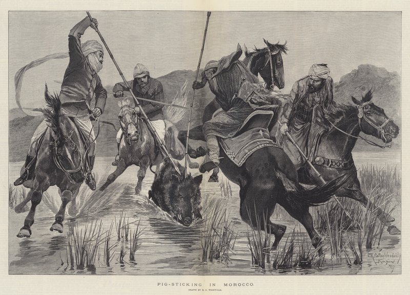 Pig-Sticking em Marrocos de Richard Caton Woodville junior