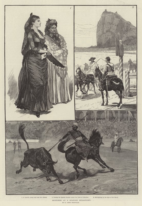 Esboços em uma tourada espanhola de Richard Caton Woodville junior