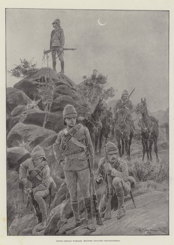 Guerra Sul-Africana, Reconhecimento de Infantaria Montada de Richard Caton Woodville junior