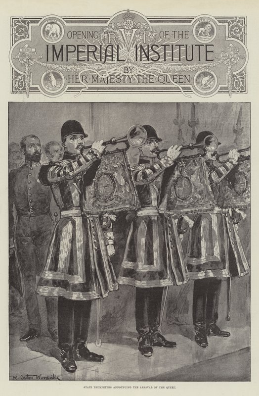 Trompetistas do estado anunciando a chegada da rainha de Richard Caton Woodville junior