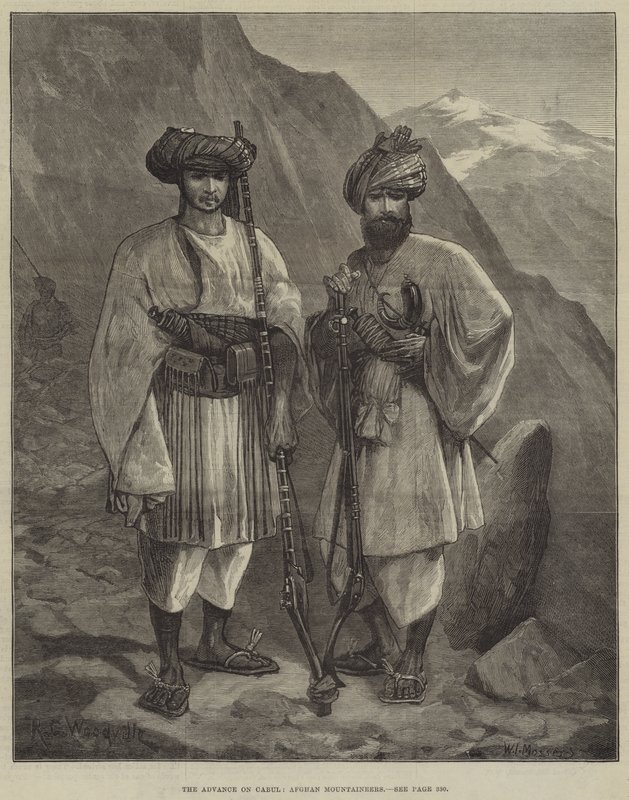 O avanço em Cabul, alpinistas afegãos de Richard Caton Woodville junior