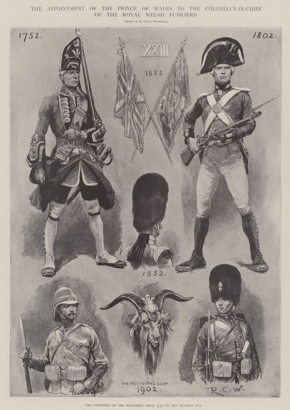 A nomeação do Príncipe de Gales para o coronel-chefe dos Royal Welsh Fusiliers de Richard Caton Woodville junior