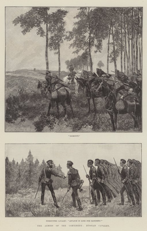 Os exércitos do continente, cavalaria russa de Richard Caton Woodville junior