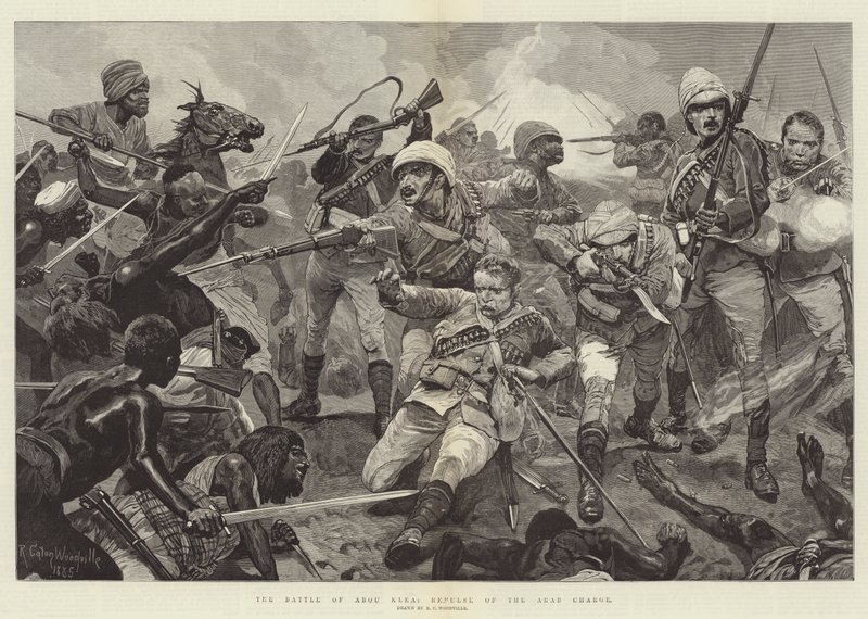 A Batalha de Abou Klea, Repulsa da gravura da Carga Árabe de Richard Caton Woodville junior