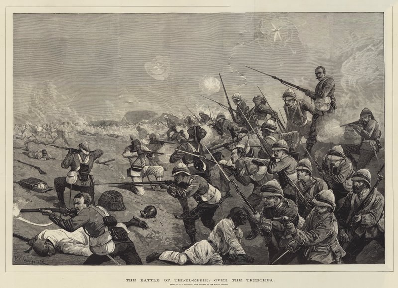 A batalha de Tel-el-Kebir, sobre as trincheiras de Richard Caton Woodville junior