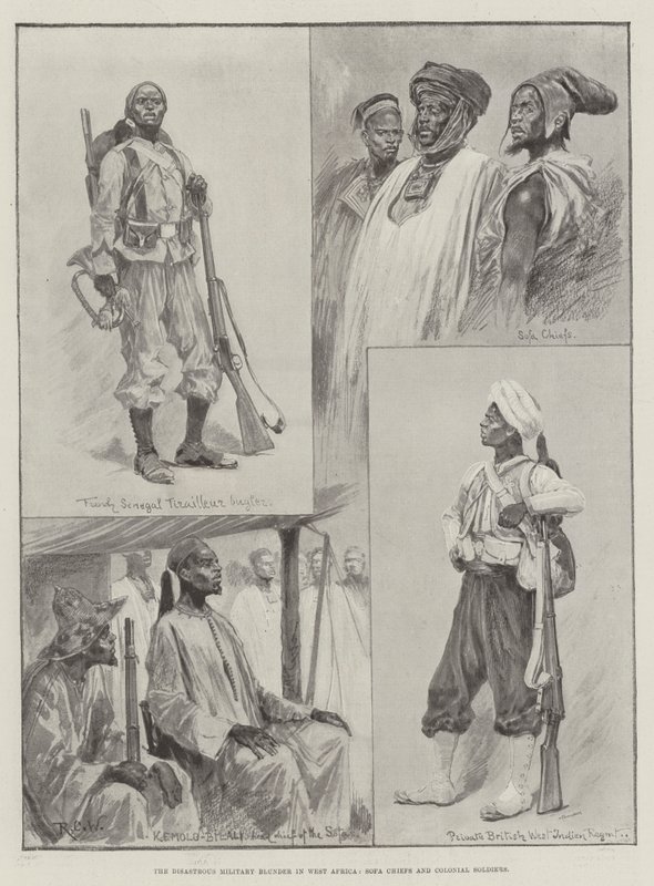 O erro desastroso militar na África Ocidental, chefes de sofá e soldados coloniais de Richard Caton Woodville junior