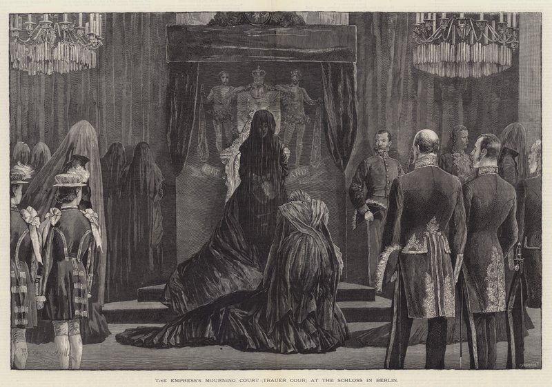 Tribunal de luto da Imperatriz (Trauer Cour) no Schloss em Berlim de Richard Caton Woodville junior