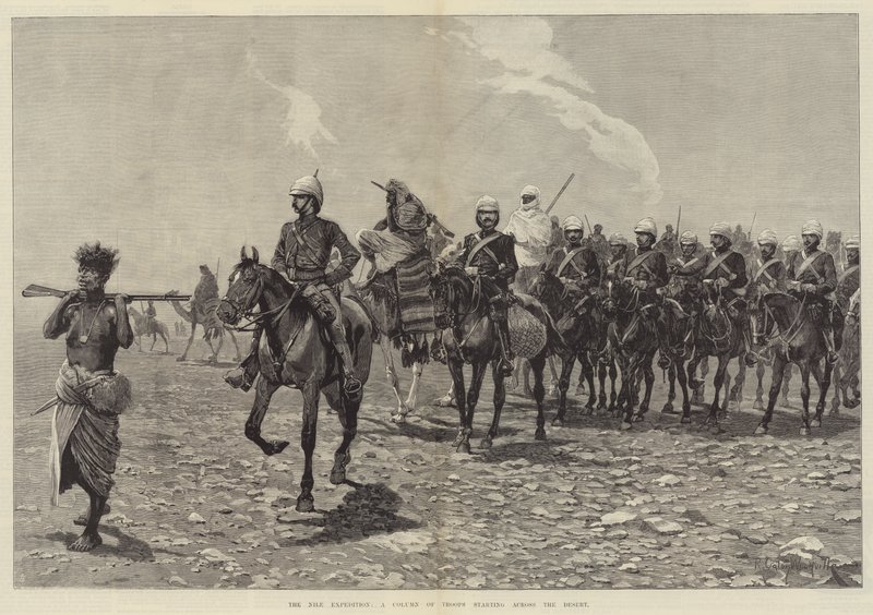 A Expedição do Nilo, uma Coluna de Tropas que começa no deserto de Richard Caton Woodville junior